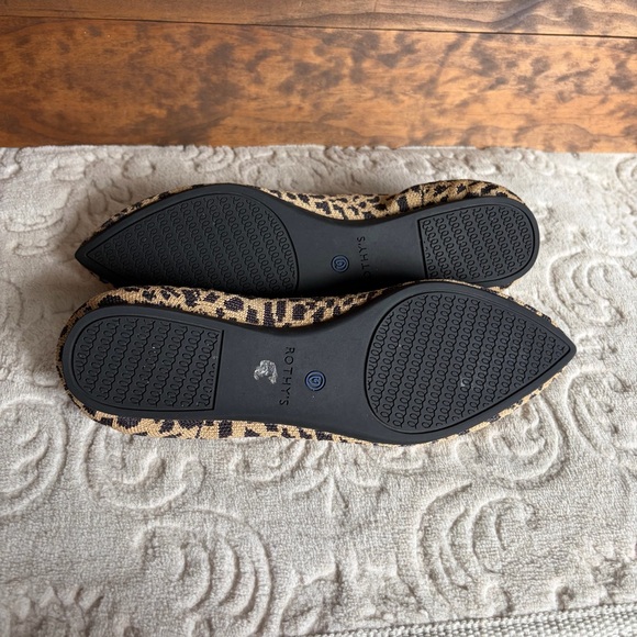 Rothy’s The Point Leopard Womens 8 Pointed Toe Ballet Flats Brown Animal Print - Picture 7 of 14